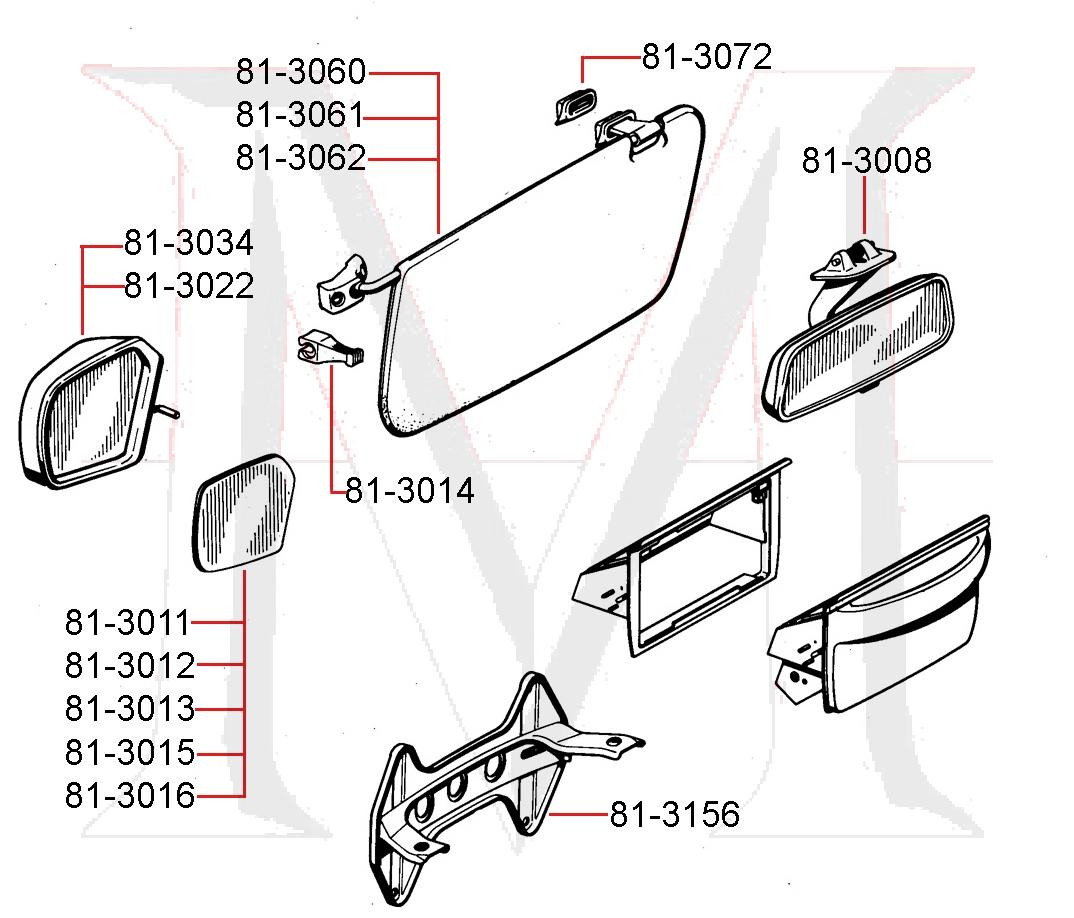 SUN VISOR - ORIGINAL EQUIPMENT LEFT