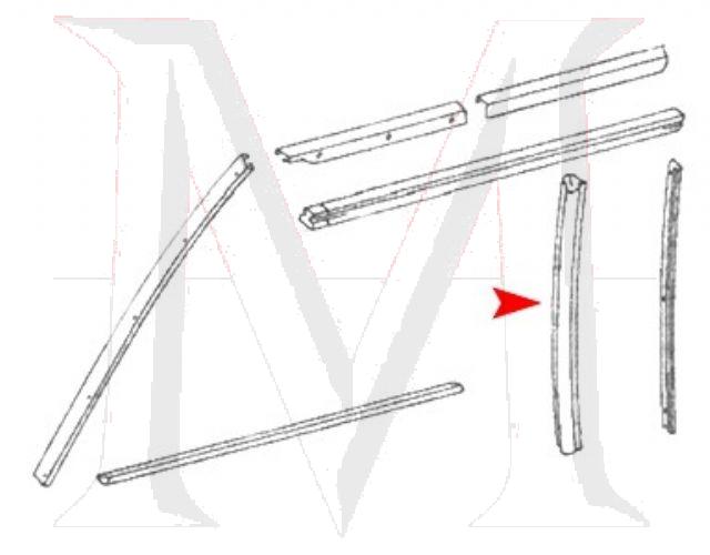 DOOR GLASS SEAL - REAR